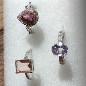 Sterling Silver Rings, lot of 3 rings. Approximately size 6.